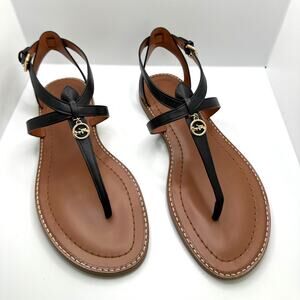 NIB COACH Shoulder Lydia Sandals Black Leather Size 6.5B